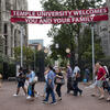 Students walking on campus
